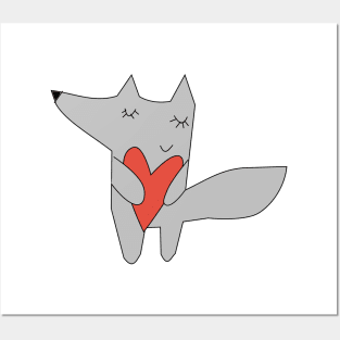 Fox in love Posters and Art